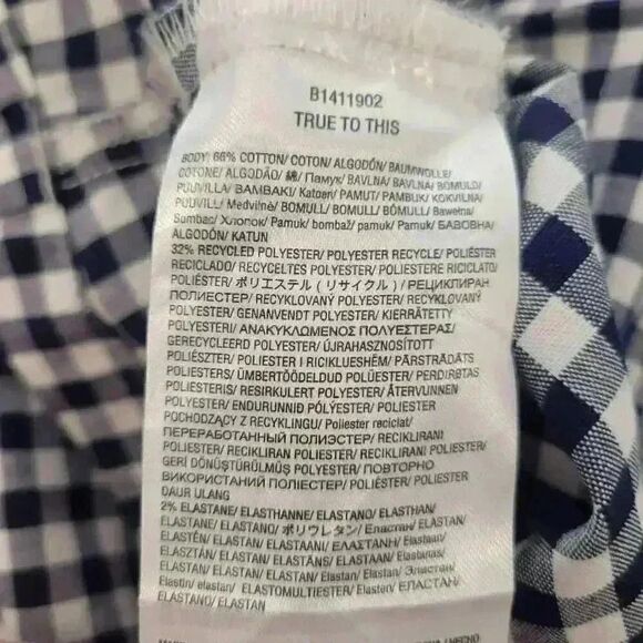 Georgia May Jagger Women's Navy & White Gingham Checked Cotton/Poly/Spandex Plea - Picture 12 of 12